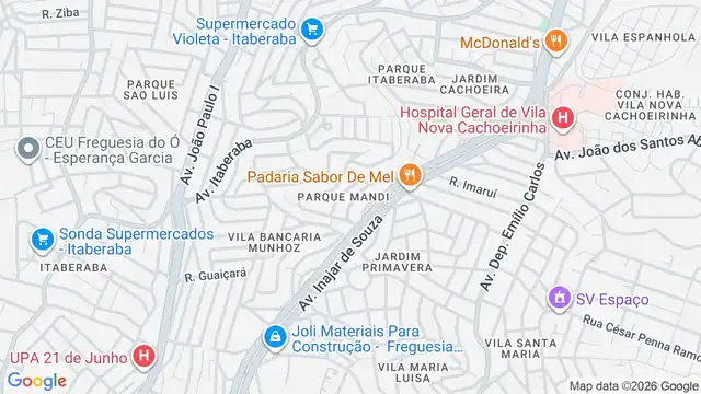 Mapa do bairro Parque Mandi, Sao Paulo - SP