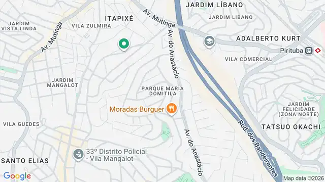 Mapa do bairro Parque Maria Domitila, Sao Paulo - SP