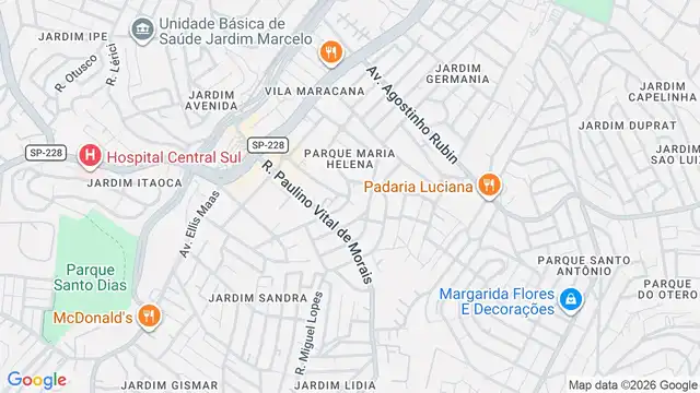 Mapa do bairro Parque Maria Helena, Sao Paulo - SP