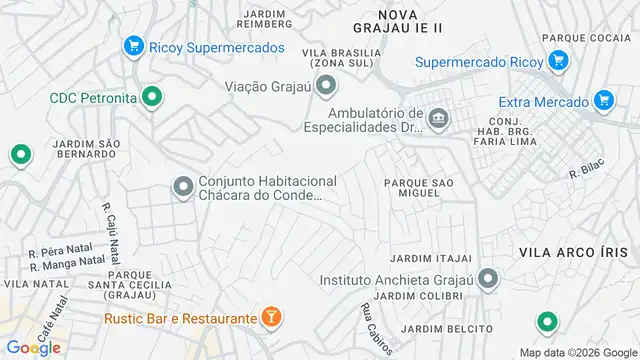 Mapa do bairro Parque Novo Grajau, Sao Paulo - SP