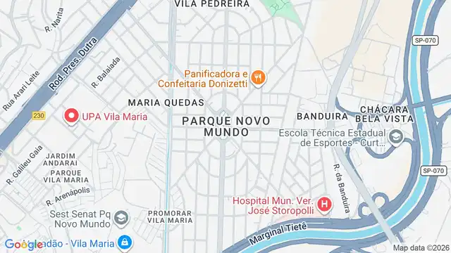 Mapa do bairro Parque Novo Mundo, Sao Paulo - SP