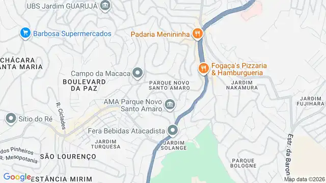 Mapa do bairro Parque Novo Santo Amaro, Sao Paulo - SP