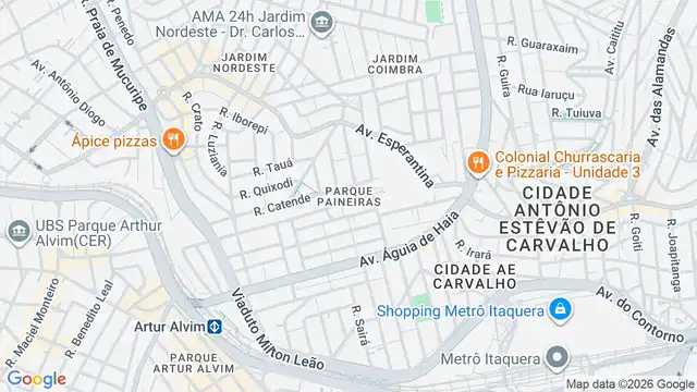 Mapa do bairro Parque Paineiras, Sao Paulo - SP