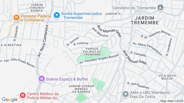 Mapa do bairro Parque Palmas do Tremembe, Sao Paulo - SP
