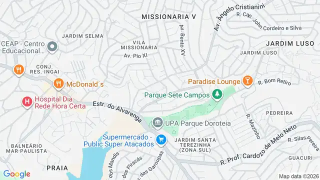 Mapa do bairro Parque Primavera, Sao Paulo - SP