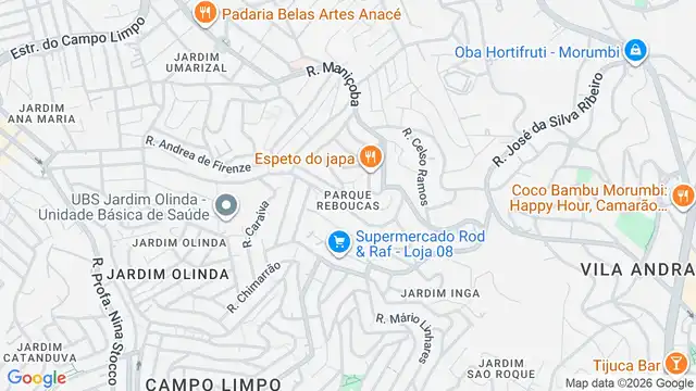 Mapa do bairro Parque Reboucas, Sao Paulo - SP