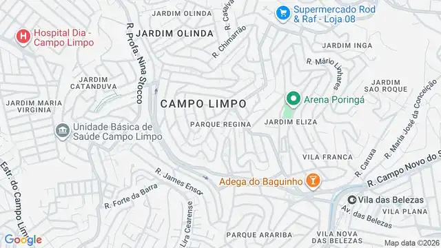 Mapa do bairro Parque Regina, Sao Paulo - SP