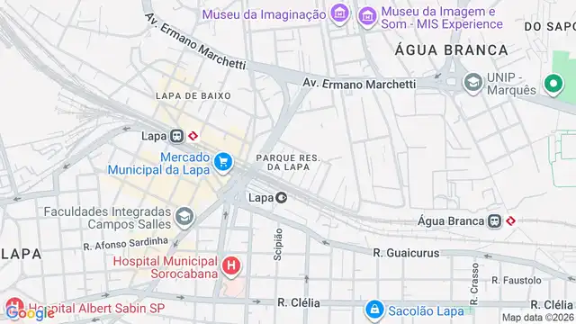 Mapa do bairro Parque Residencial da Lapa, Sao Paulo - SP