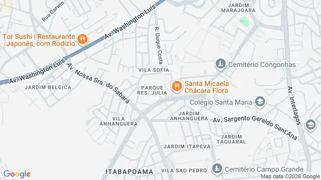 Mapa do bairro Parque Residencial Julia, Sao Paulo - SP