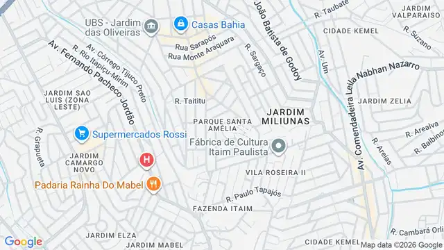 Mapa do bairro Parque Santa Amélia, Sao Paulo - SP