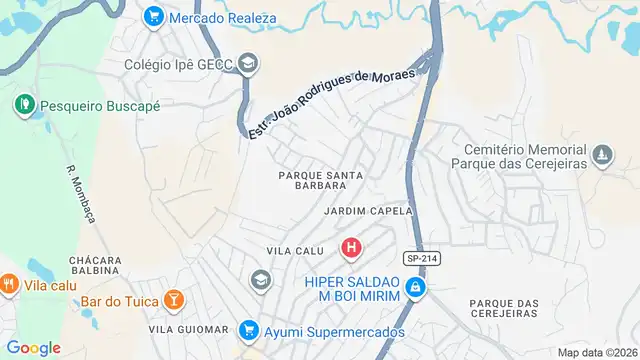 Mapa do bairro Parque Santa Barbara, Sao Paulo - SP