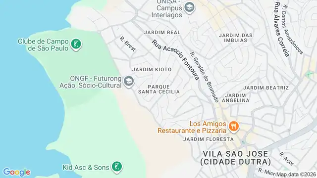 Mapa do bairro Parque Santa Cecilia, Sao Paulo - SP