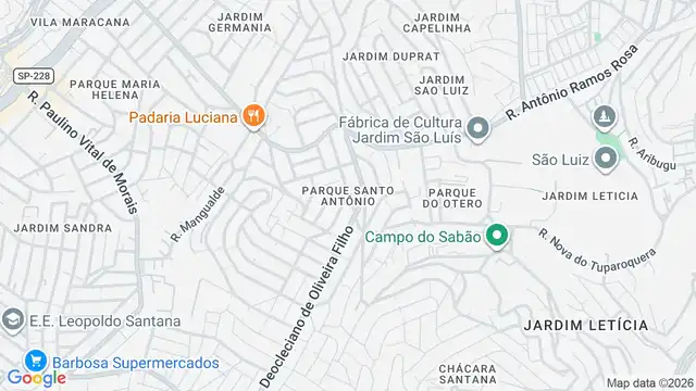 Mapa do bairro Parque Santo Antônio (Aricanduva), Sao Paulo - SP