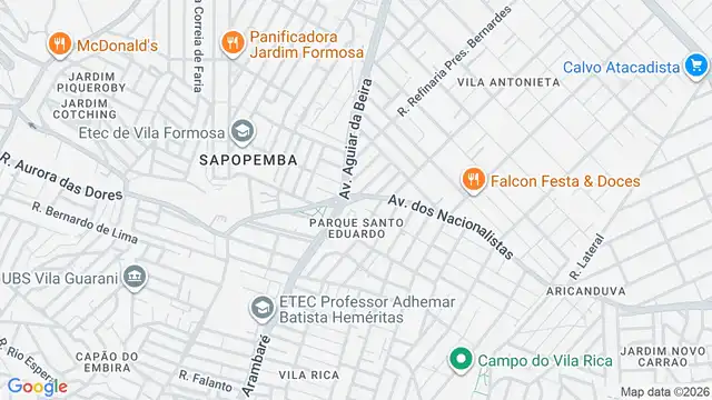 Mapa do bairro Parque Santo Eduardo, Sao Paulo - SP