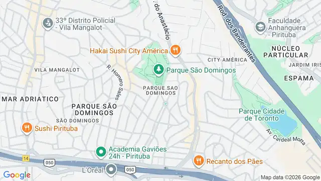 Mapa do bairro Parque Sao Domingos, Sao Paulo - SP