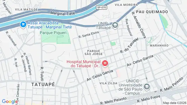 Mapa do bairro Parque São Jorge, Sao Paulo - SP