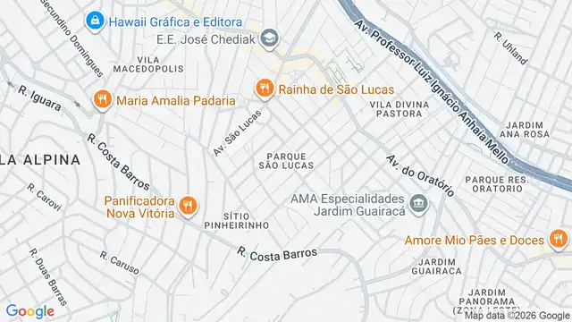 Mapa do bairro Parque São Lucas, Sao Paulo - SP