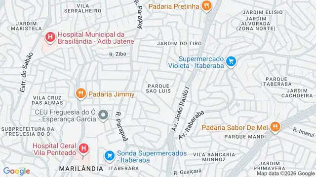 Mapa do bairro Parque Sao Luis, Sao Paulo - SP