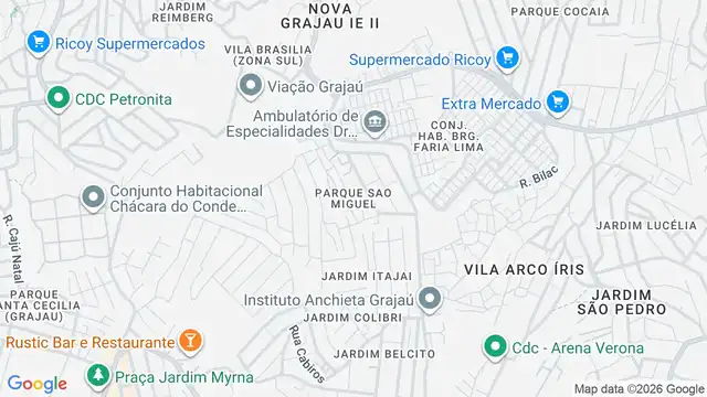 Mapa do bairro Parque São Miguel, Sao Paulo - SP