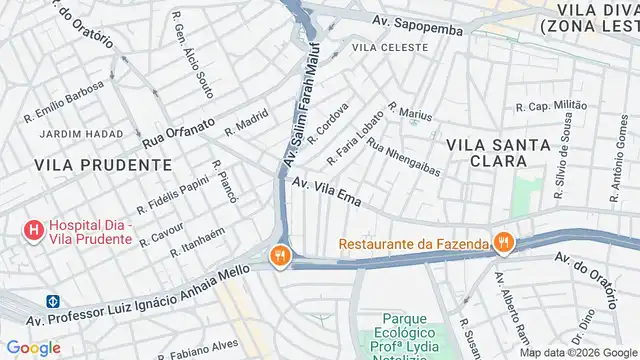 Mapa do bairro Parque Sevilha, Sao Paulo - SP