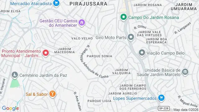 Mapa do bairro Parque Sonia, Sao Paulo - SP