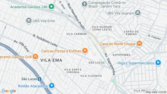 Mapa do bairro Parque Tomas Saraiva, Sao Paulo - SP