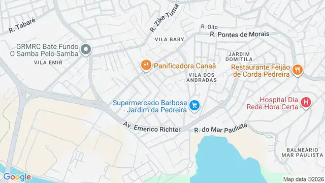 Mapa do bairro Pedreira, Sao Paulo - SP