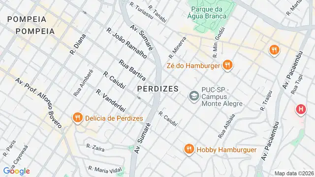 Mapa do bairro Perdizes, Sao Paulo - SP
