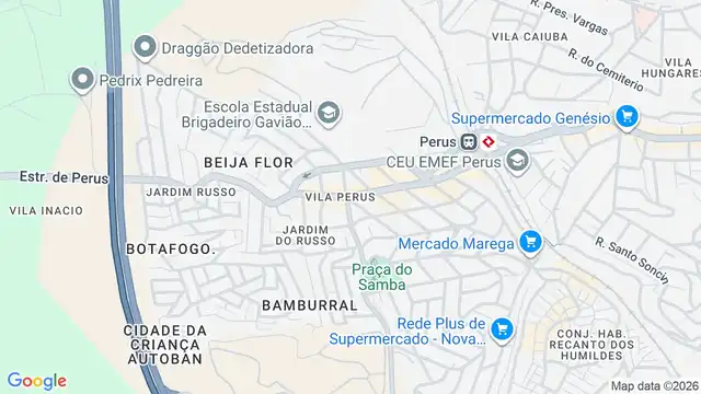 Mapa do bairro Perus, Sao Paulo - SP