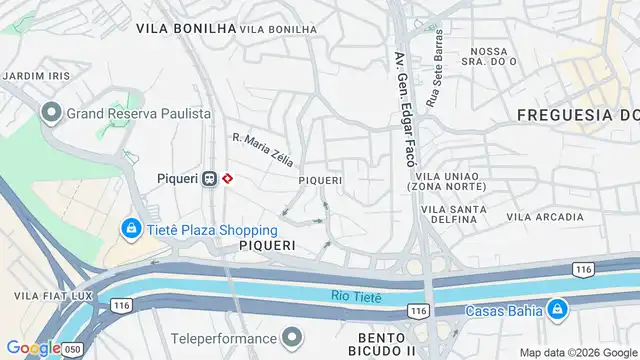 Mapa do bairro Piqueri, Sao Paulo - SP