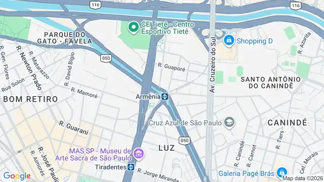 Mapa do bairro Ponte Pequena, Sao Paulo - SP