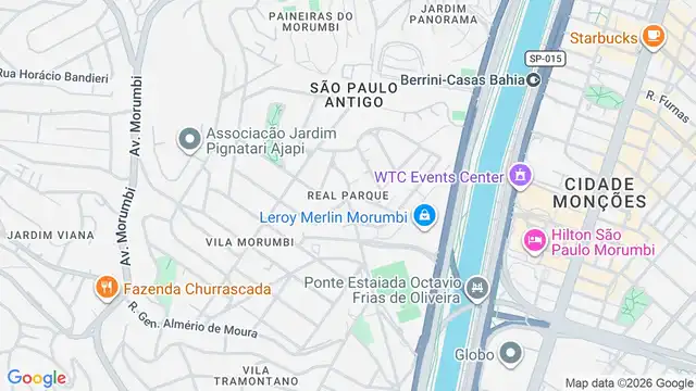 Mapa do bairro Real Parque, Sao Paulo - SP