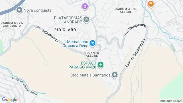 Mapa do bairro Recanto Alegre, Sao Paulo - SP