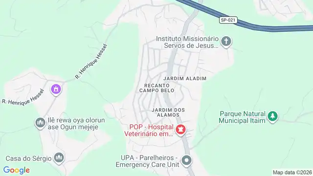 Mapa do bairro Recanto Campo Belo, Sao Paulo - SP