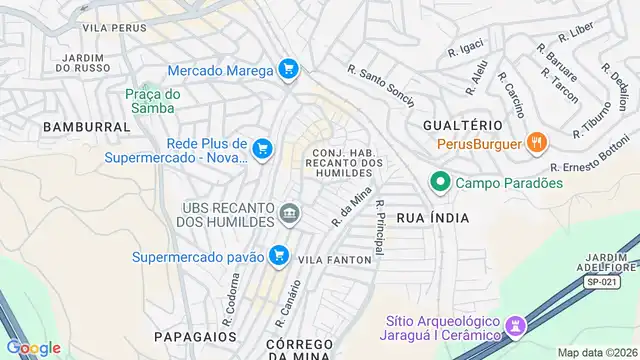 Mapa do bairro Recanto dos Humildes, Sao Paulo - SP