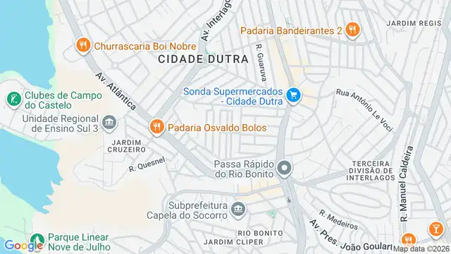 Mapa do bairro Recanto dos Sonhos, Sao Paulo - SP