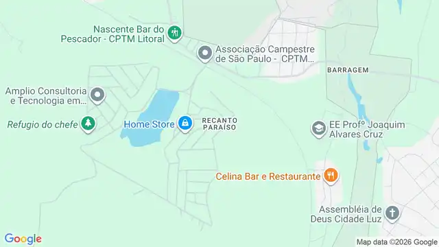 Mapa do bairro Recanto Paraíso, Sao Paulo - SP