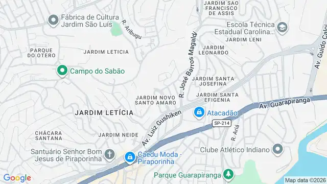 Mapa do bairro Recanto Santo Antonio, Sao Paulo - SP