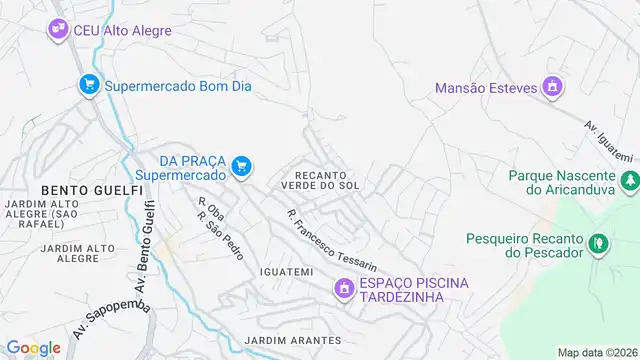 Mapa do bairro Recanto Verde do Sol, Sao Paulo - SP