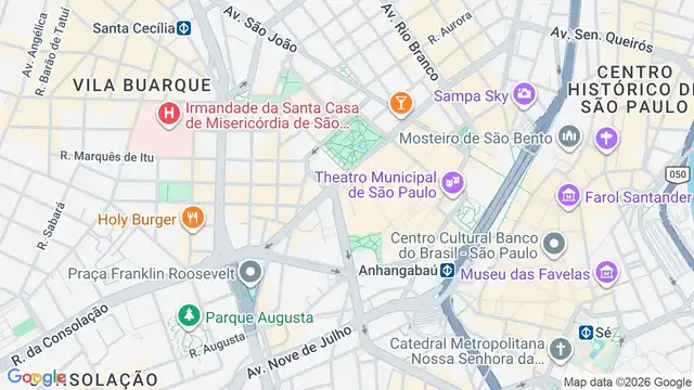 Mapa do bairro República, Sao Paulo - SP