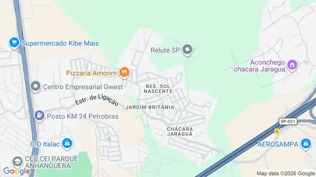 Mapa do bairro Residencial Sol Nascente, Sao Paulo - SP