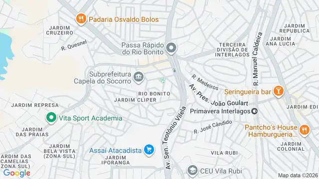Mapa do bairro Rio Bonito, Sao Paulo - SP