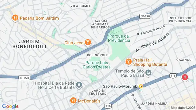 Mapa do bairro Rolinópolis, Sao Paulo - SP