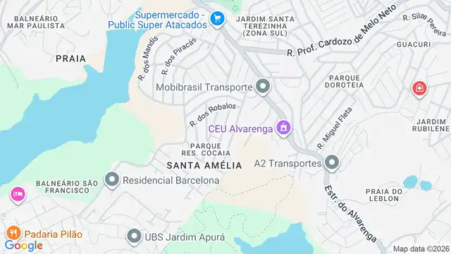 Mapa do bairro Santa Amelia, Sao Paulo - SP