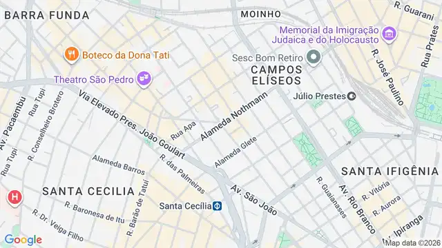 Mapa do bairro Santa Cecilia, Sao Paulo - SP