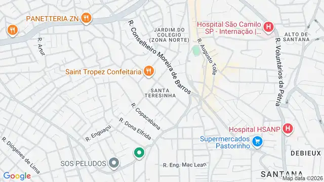 Mapa do bairro Santa Teresinha, Sao Paulo - SP