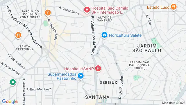 Mapa do bairro Santana, Sao Paulo - SP