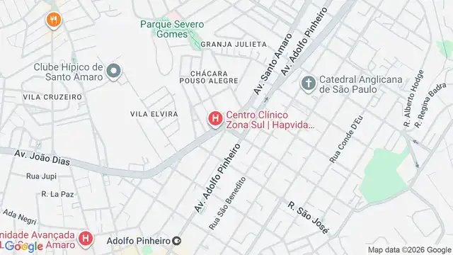 Mapa do bairro Santo Amaro, Sao Paulo - SP