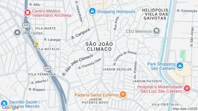 Mapa do bairro São João Climaco, Sao Paulo - SP