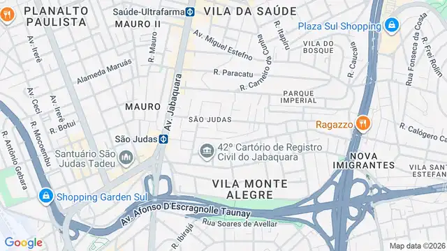 Mapa do bairro São Judas, Sao Paulo - SP